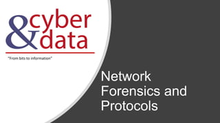 Network
Forensics and
Protocols
“From bits to information”
 