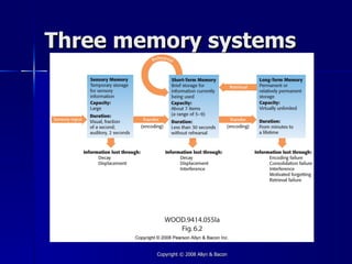 Three memory systems




        Copyright © 2008 Allyn & Bacon
 