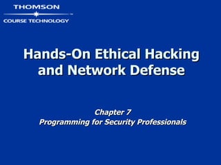 Hands-On Ethical Hacking and Network Defense Chapter 7 Programming for Security Professionals 