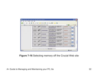 Figure 7-16  Selecting memory off the Crucial Web site 