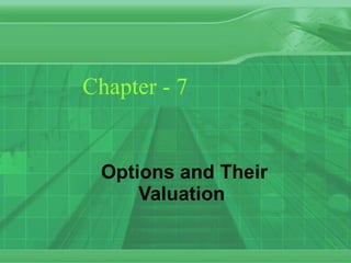 Chapter - 7 Options and Their Valuation  