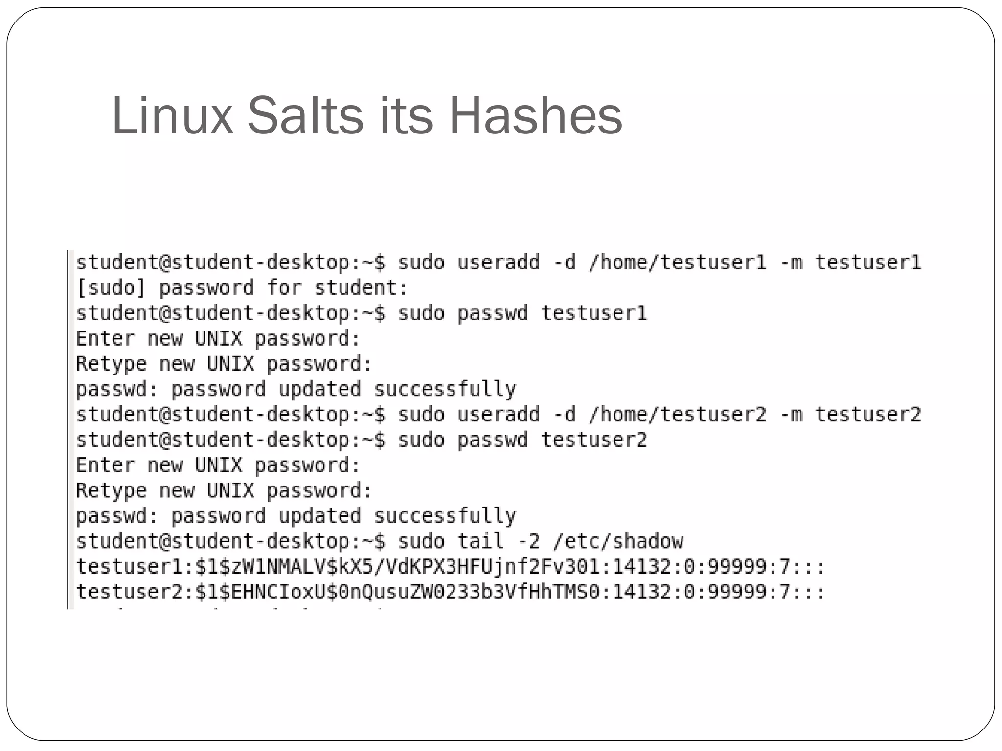 Linux Salts its Hashes 