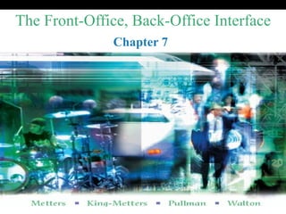 The Front-Office, Back-Office Interface Chapter 7 