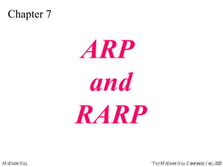 Chapter 7 ARP  and RARP 