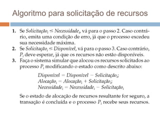 Algoritmo para solicitação de recursos
 