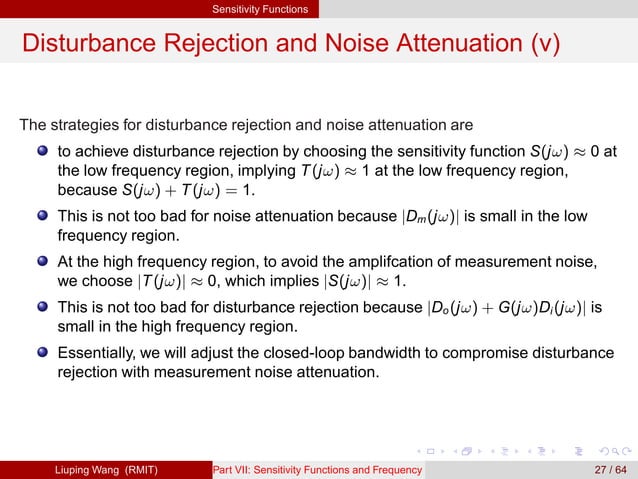 Sensitivity Functions and Frequency Response Analysis | PPT