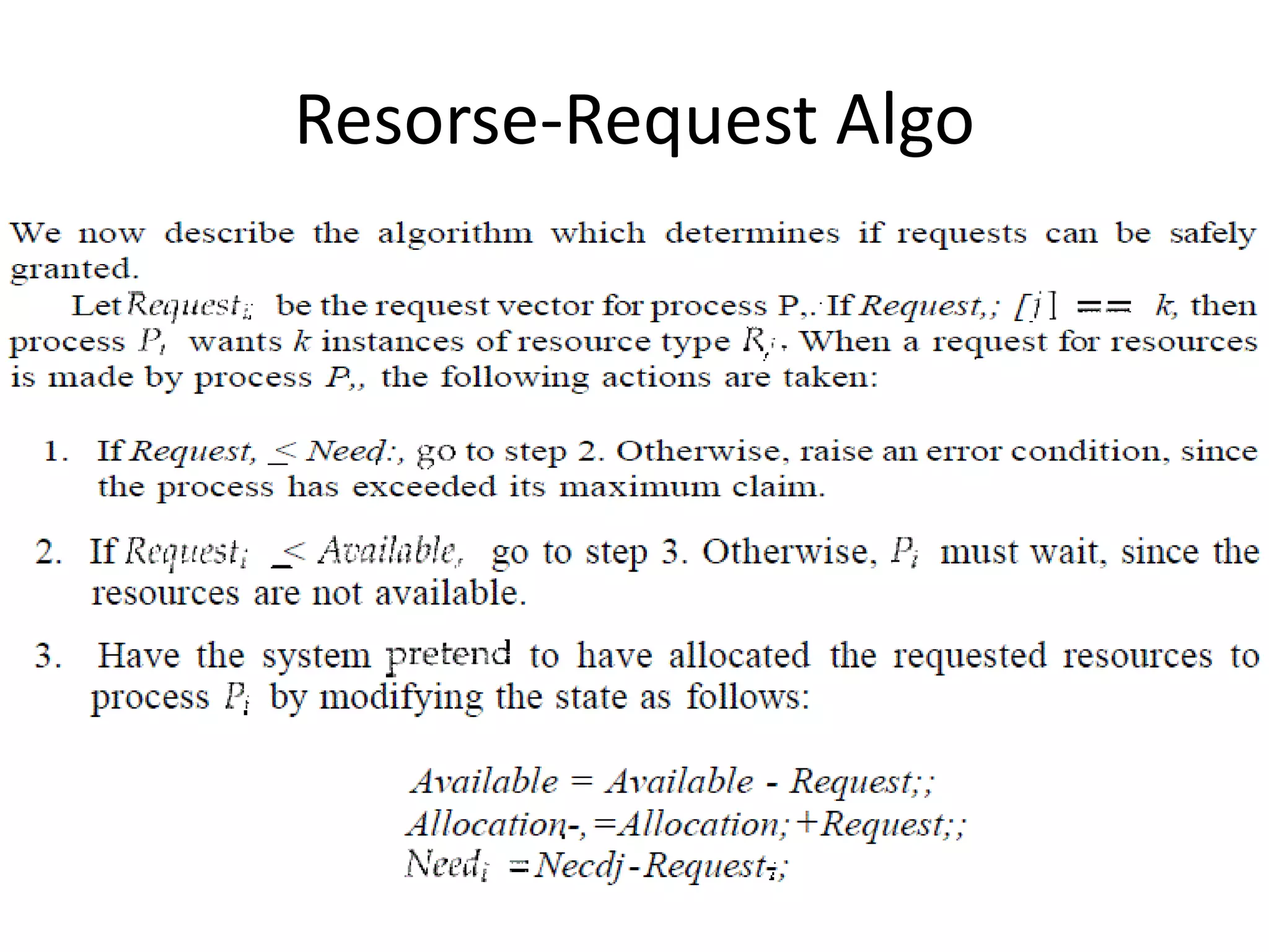 Resorse-Request Algo
 