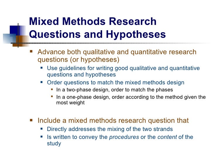 how to write a mixed methods research question