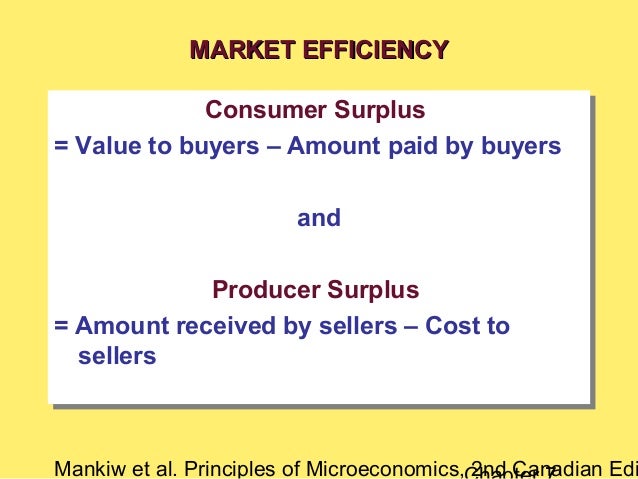 consumers producers and the efficiency of markets economics essay Markets and the economics of the public sector purpose of assignment in week 2, students will employ the supply and demand model to develop consumer surplus and producer surplus as a measure of welfare and market efficiency. consumers producers and the efficiency of markets economics essay Markets and the economics of the public sector purpose of assignment in week 2, students will employ the supply and demand model to develop consumer surplus and producer surplus as a measure of welfare and market efficiency.