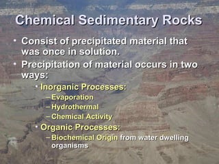 Precipition Rocks Ch07 sedimentary rocks | PPT