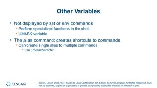 Powerpoint on Chapter 7 focusing on Linux BASH | PPTX