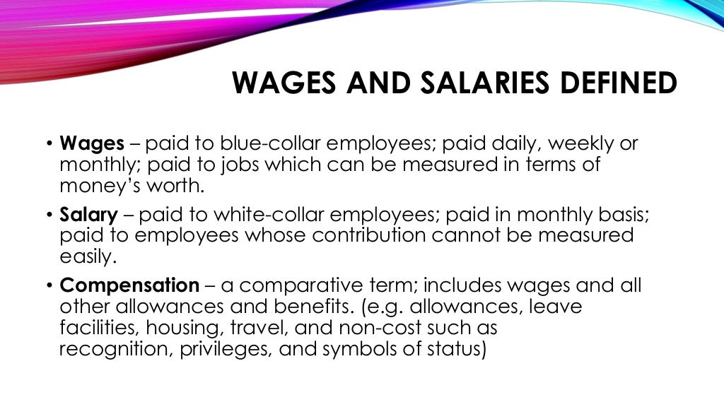 Wages and Salaries Administration