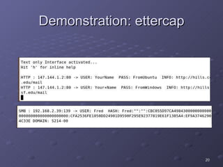 Demonstration: ettercap 