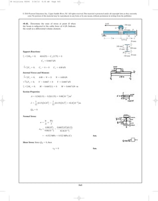Combined Loads Example Ch08 10 combined loads & transformations | PDF