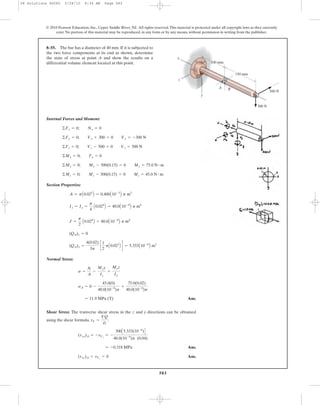 Combined Loads Example Ch08 10 combined loads & transformations | PDF