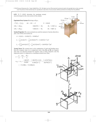 Combined Loads Example Ch08 10 combined loads & transformations | PDF