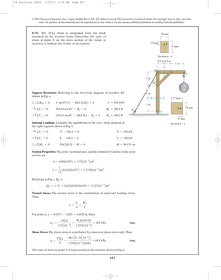 Combined Loads Example Ch08 10 combined loads & transformations | PDF