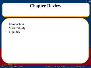 Chapter Review Introduction Marketability Liquidity 