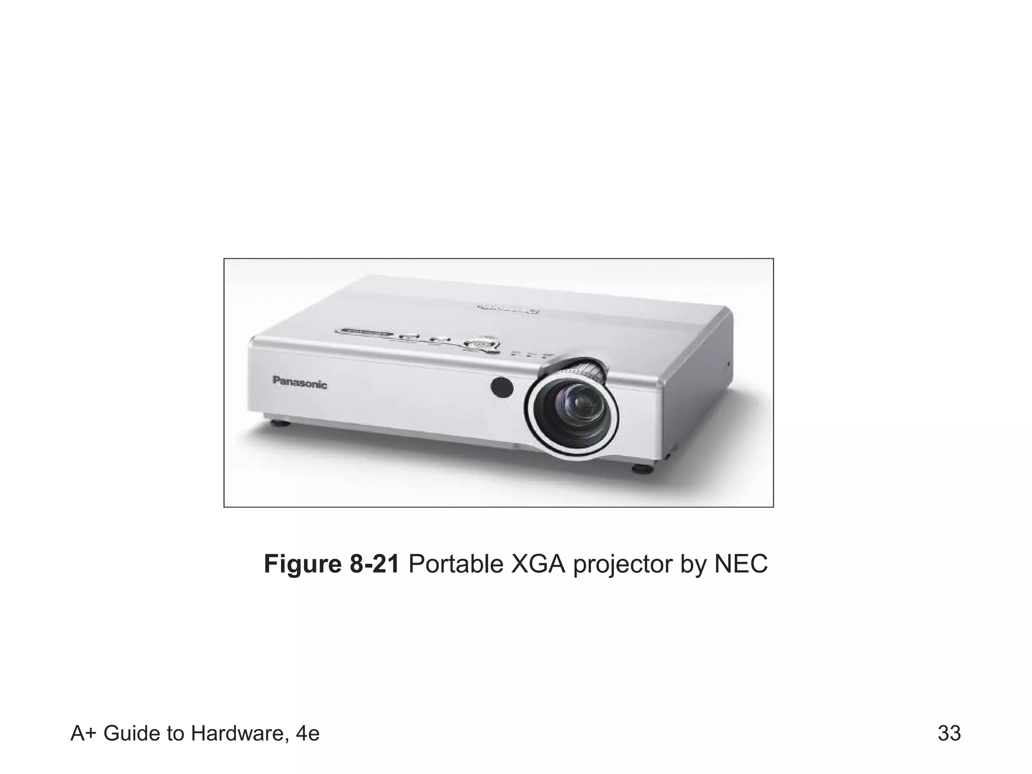 Figure 8-21 Portable XGA projector by NEC




A+ Guide to Hardware, 4e                                      33
 