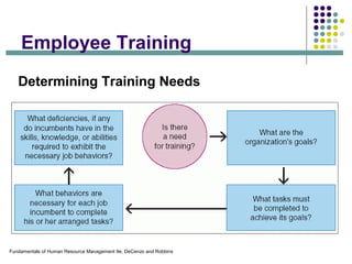 Fundamentals of Human Resource Management 9e, DeCenzo and Robbins
Employee Training
Determining Training Needs
 