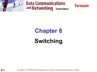 Chapter 8
Switching

8.1

Copyright © The McGraw-Hill Companies, Inc. Permission required for reproduction or display.

 