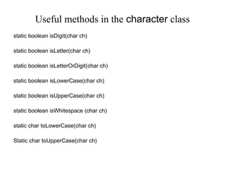 Charcters of strings and arrays details of functions and basics | PPT
