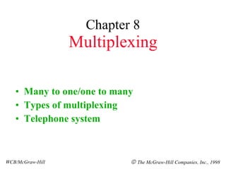 Chapter 8 Multiplexing ,[object Object],[object Object],[object Object],WCB/McGraw-Hill    The McGraw-Hill Companies, Inc., 1998 