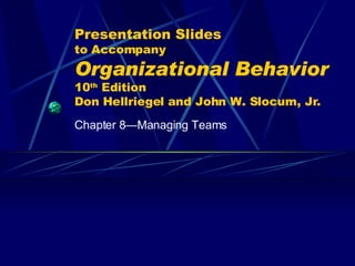 Presentation Slides to Accompany Organizational Behavior   10 th  Edition Don Hellriegel and John W. Slocum, Jr. Chapter 8 — Managing Teams 