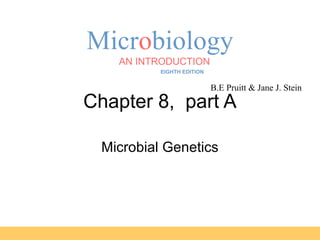Microbiology
B.E Pruitt & Jane J. Stein
AN INTRODUCTION
EIGHTH EDITION
TORTORA • FUNKE • CASE
Chapter 8, part A
Microbial Genetics
 