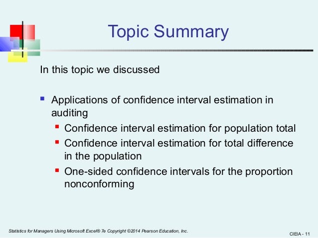Single sided lower confidence level