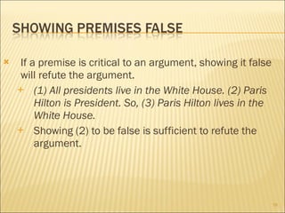 Incorrect Premises Examples evaluating arguments | PDF