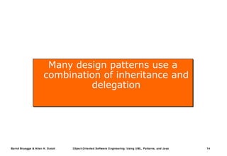 Bernd Bruegge & Allen H. Dutoit Object-Oriented Software Engineering: Using UML, Patterns, and Java 14
Many design patterns use a
combination of inheritance and
delegation
Many design patterns use a
combination of inheritance and
delegation
 