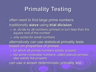 Crptography and network security Number theory - | PPT