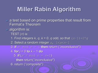 Crptography and network security Number theory - | PPT