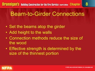 Beam-to-Girder Connections Set the beams atop the girder Add height to the walls Connection methods reduce the size of the wood Effective strength is determined by the size of the thinnest portion 8 
