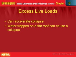 Excess Live Loads Can accelerate collapse  Water trapped on a flat roof can cause a collapse 8 
