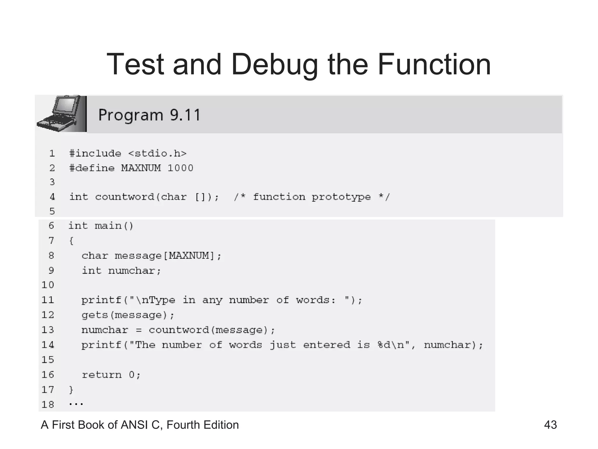 Test and Debug the Function … 