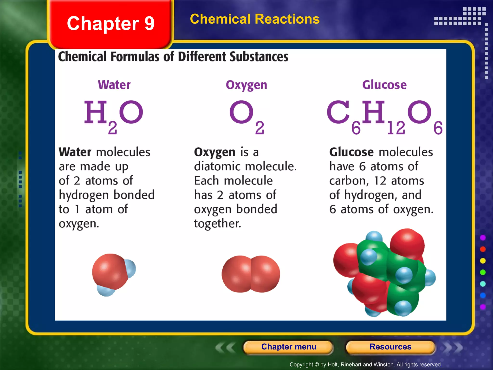 Chemical Reactions Chapter 9 