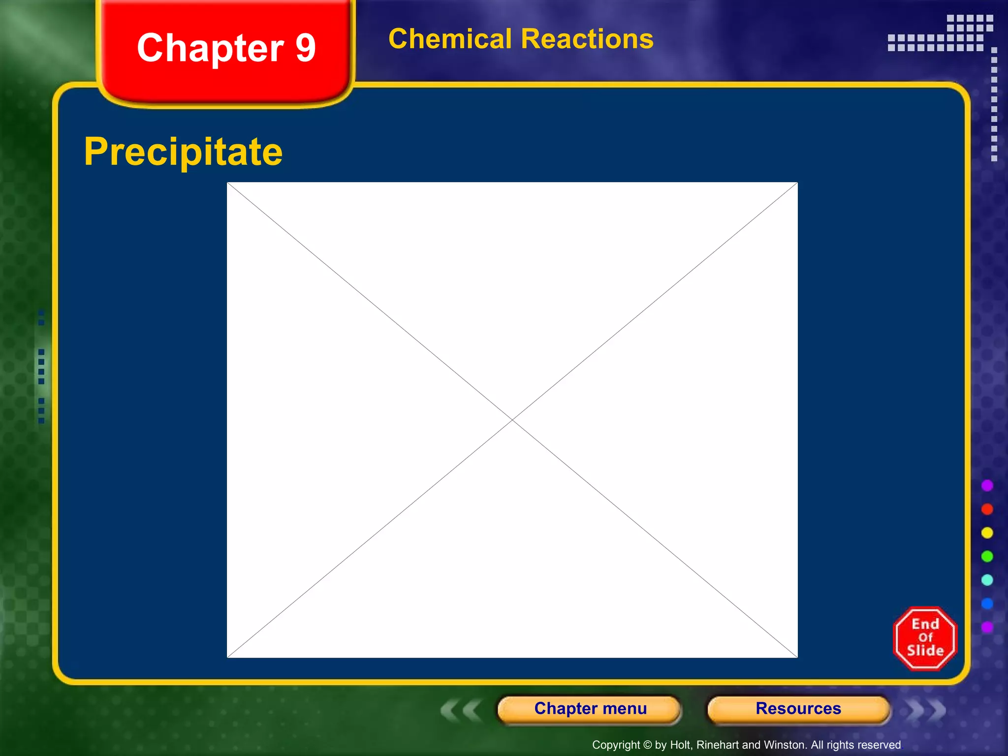 Precipitate Chemical Reactions Chapter 9 