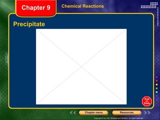 Precipitate Chemical Reactions Chapter 9 