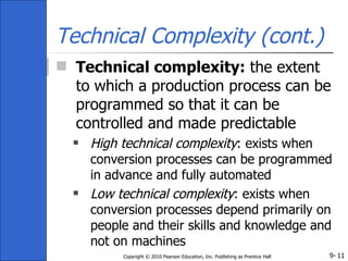 Technology Complexity Examples Ch09 - Organisation theory design and change gareth jones | PPT