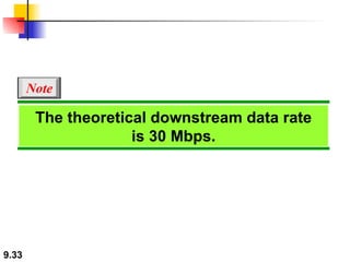 The theoretical downstream data rate is 30 Mbps. Note 
