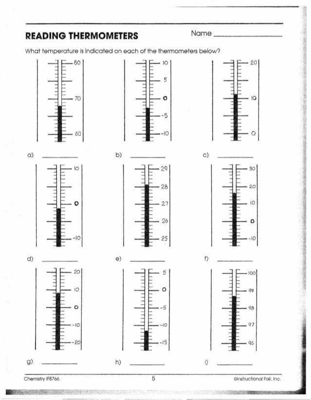 Reading Thermometers Worksheet Answers - A Worksheet Blog