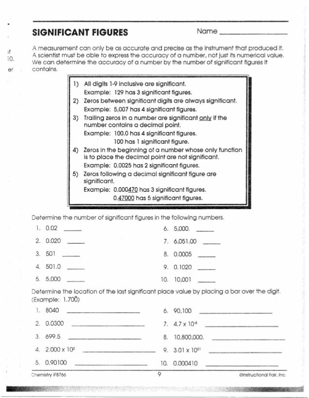 Scientific Notation Worksheet Answers Chemistry If8766  Kidz Activities