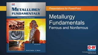Presentations for PowerPoint
Metallurgy
Fundamentals
Ferrous and Nonferrous
 