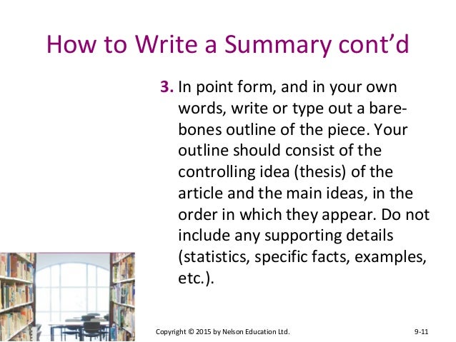 chapter 9 essay essentials point form