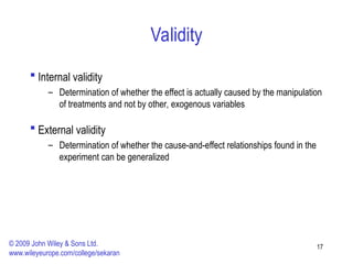 How Use Experimental Design by Uma Sekaran.ppt