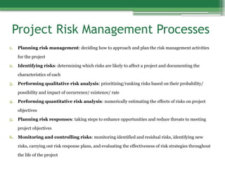 steps of project risk management process project risk... Chapterita09 project risk management.pptx