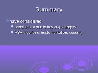 Comprehensive Overview of Public Key Cryptography and RSA Algorithm | PPT