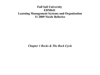 Full Sail University  EDM641  Learning Management Systems and Organization 11 2009 Nicole Bellerice ,[object Object]